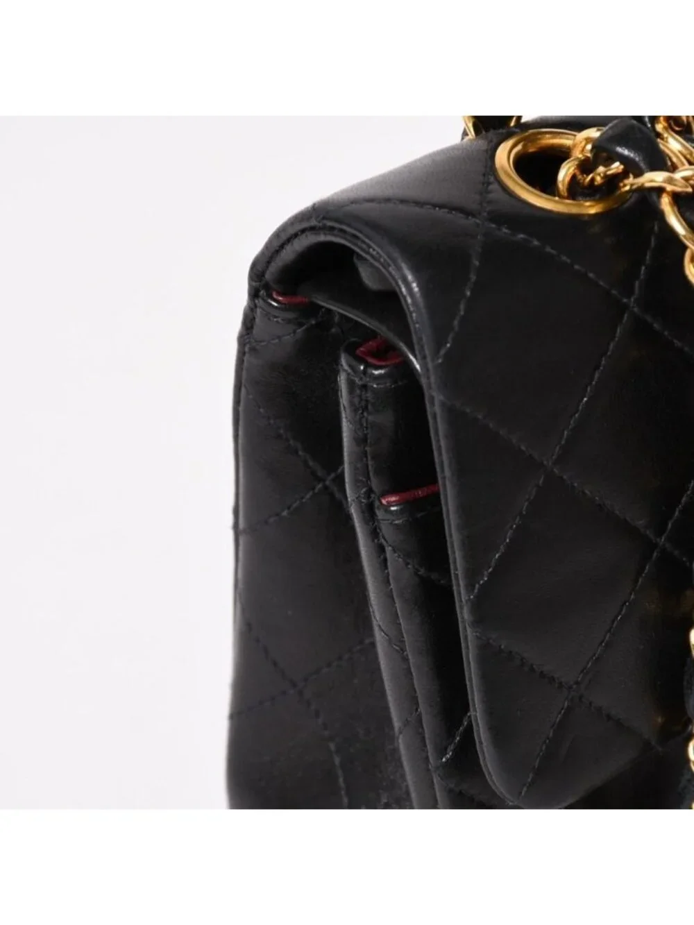 Chanel Quilted 23 Double Flap Chain Shoulder Bag CC Logo Lambskin Black